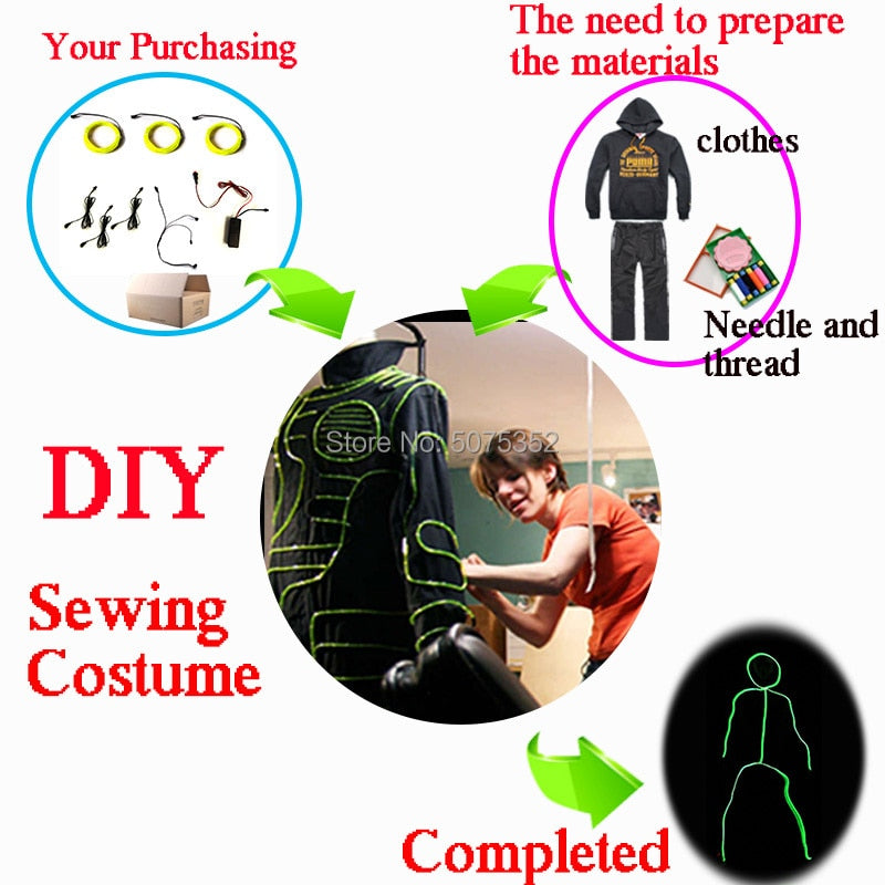 GZYUCHAO EL Cosplay Led Costume