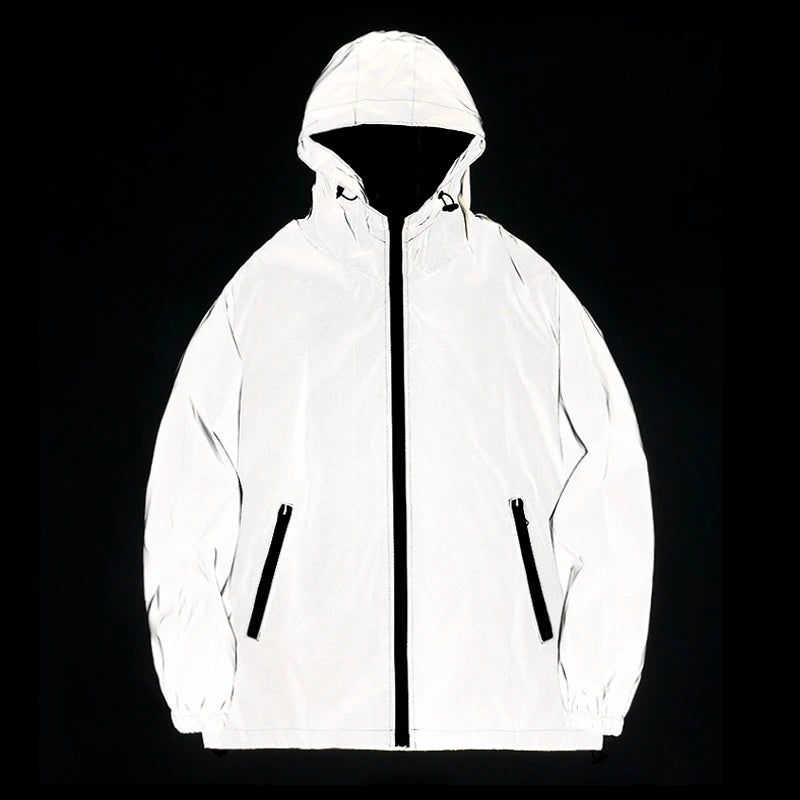 NEW Men's Hooded Full Reflective Jacket