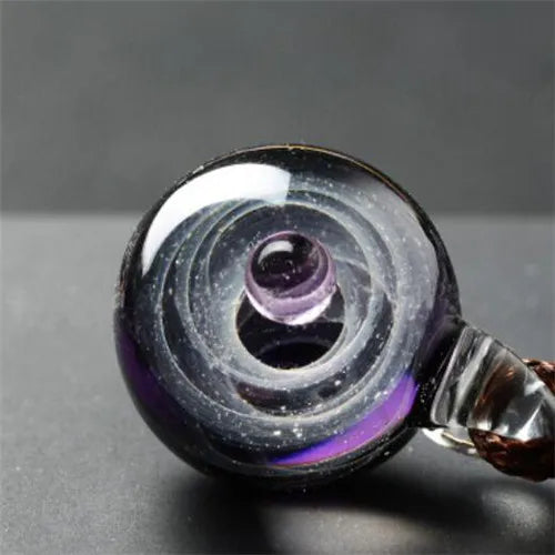 Universe Glass Bead Planets Pendant Necklace