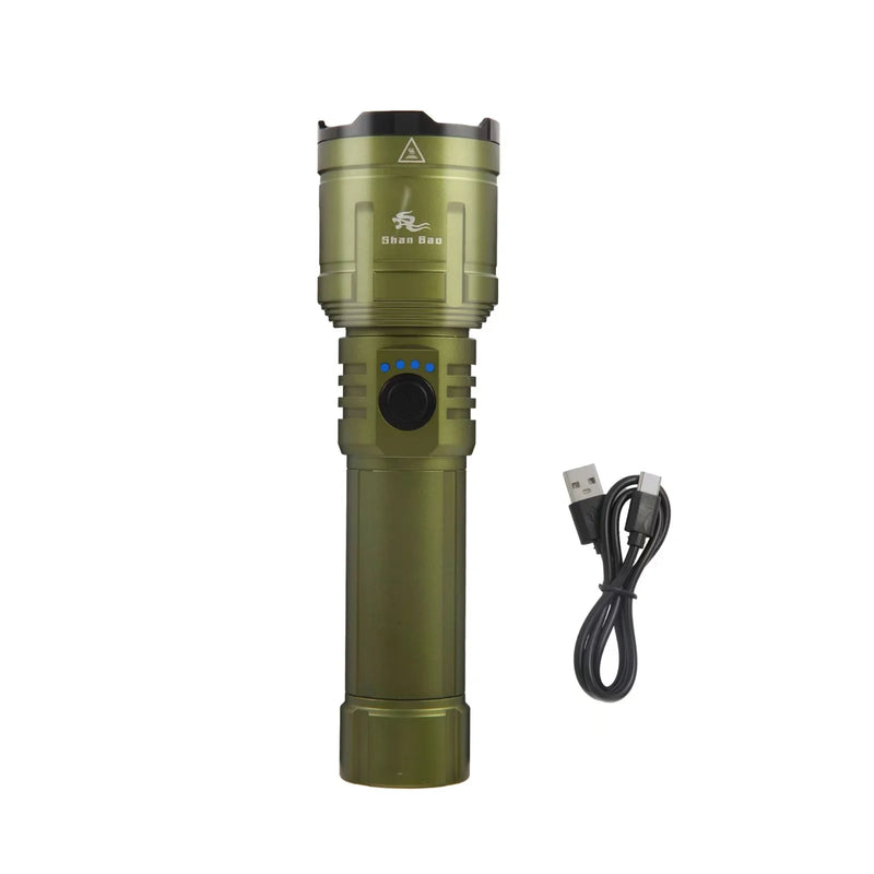 Shan bao 3000LM Outdoor Zoom Waterproof Flashlight