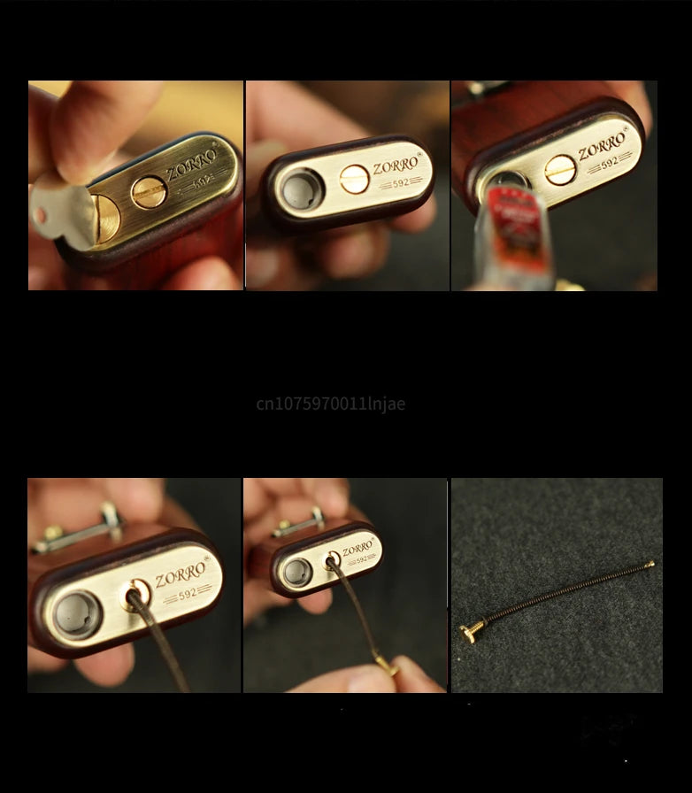 Rosewood Wooden Zorro Rocker Kerosene Lighter