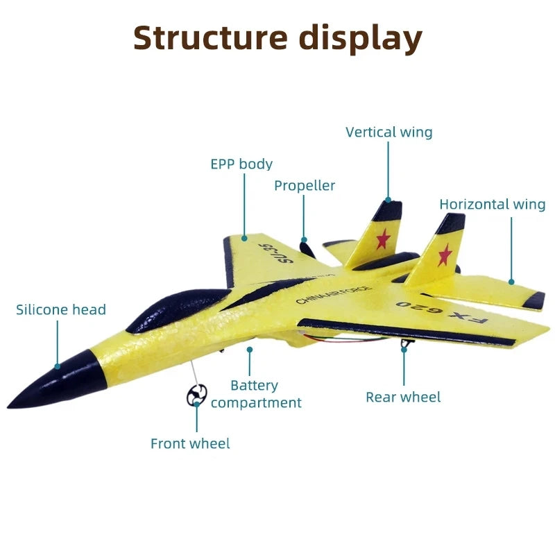 SU35 RC Plane FX620 FX820 2.4G Remote Control Flying Airplane With LED Lights