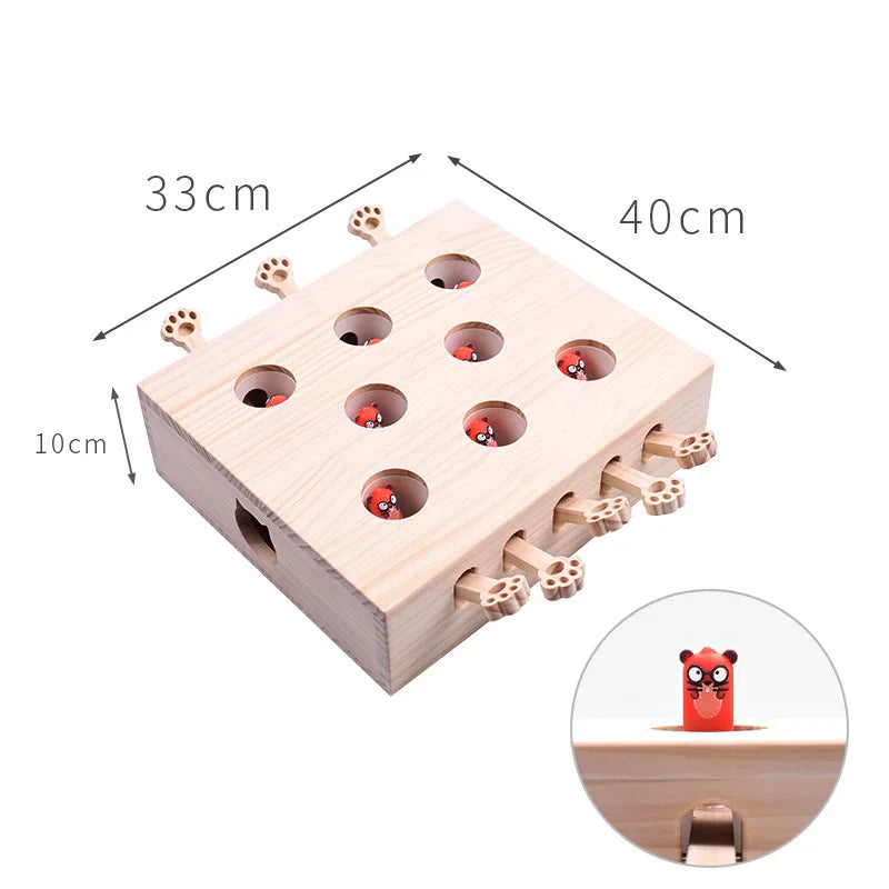 Cat Toys Interactive Whack-a-mole Solid Wood Toys