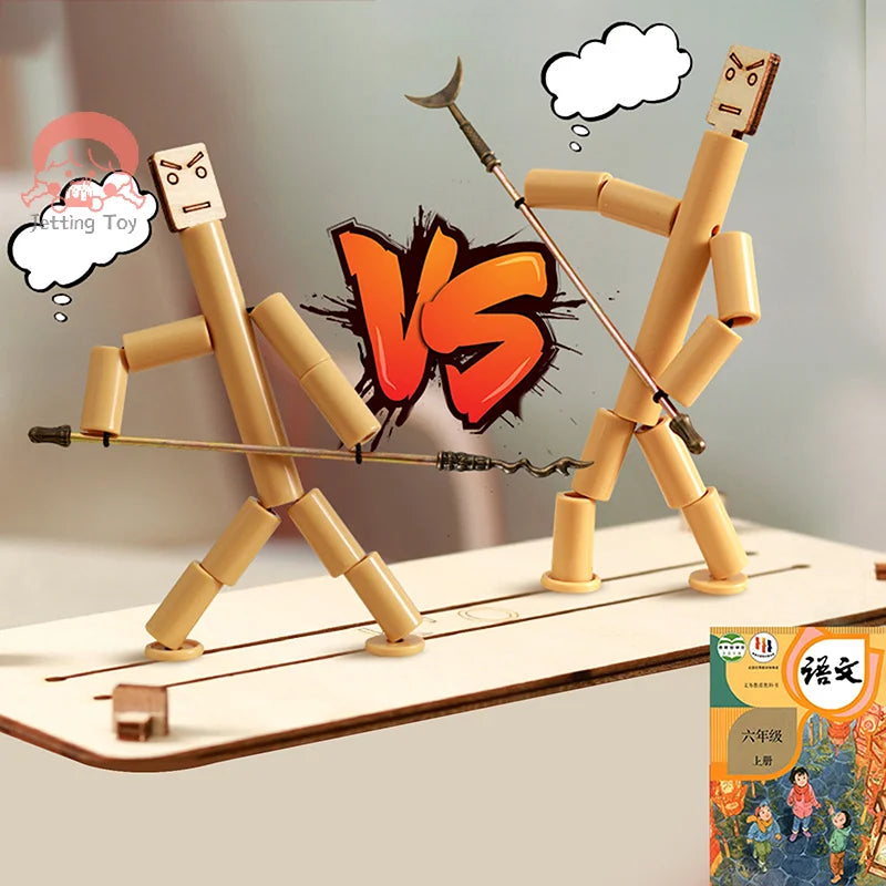 DIY Small Bamboo Man Two Player Battle Fun Interactive Party Games