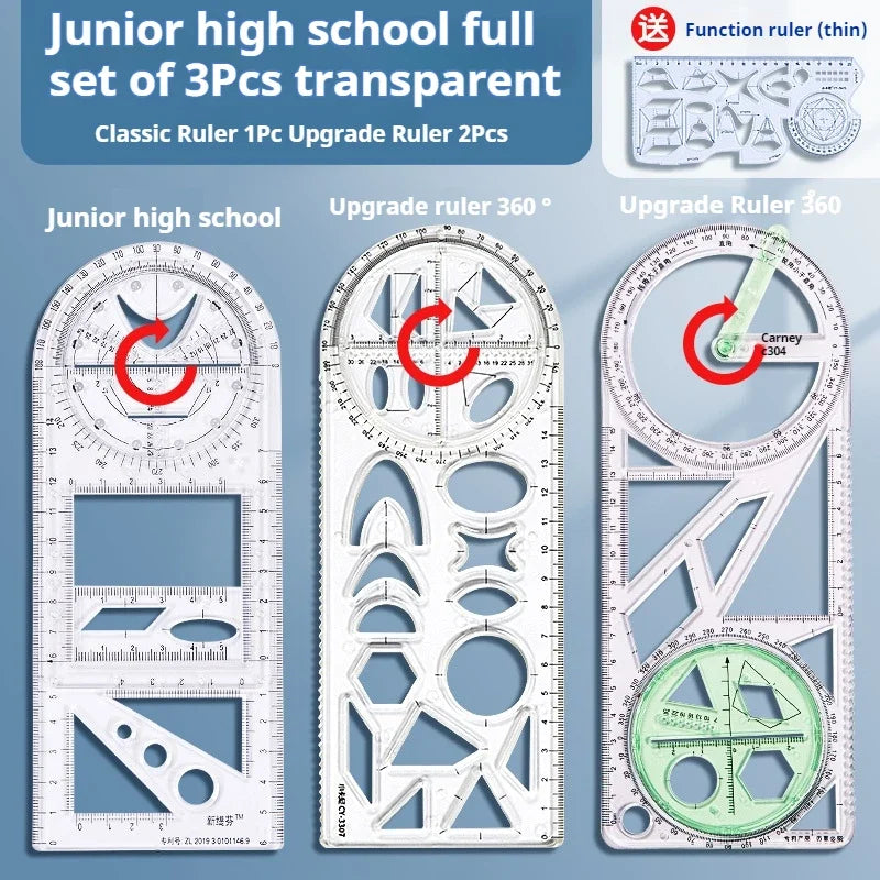 Multifunctional Geometric Function Ruler Set