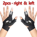 LED Flashlight Luminous Running Gloves