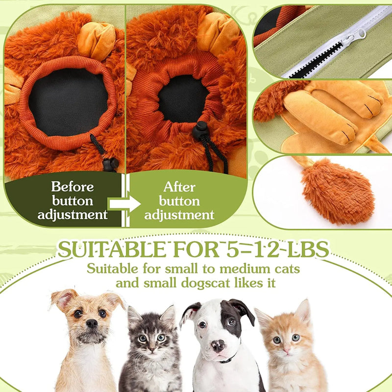 Lion Shaped Pet Canvas Shoulder Bag