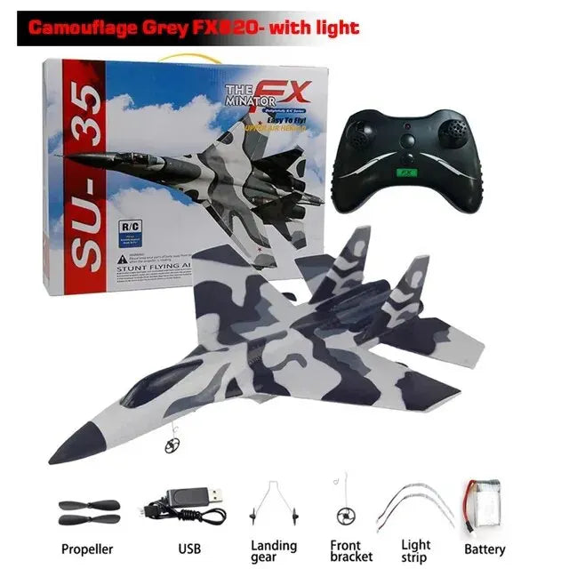 SU35 RC Plane FX620 FX820 2.4G Remote Control Flying Airplane With LED Lights