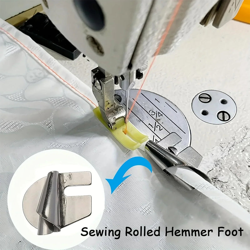 1/4/8pcs Stainless Steel Sewing Rolled Hemmer Foot 3mm-10mm
