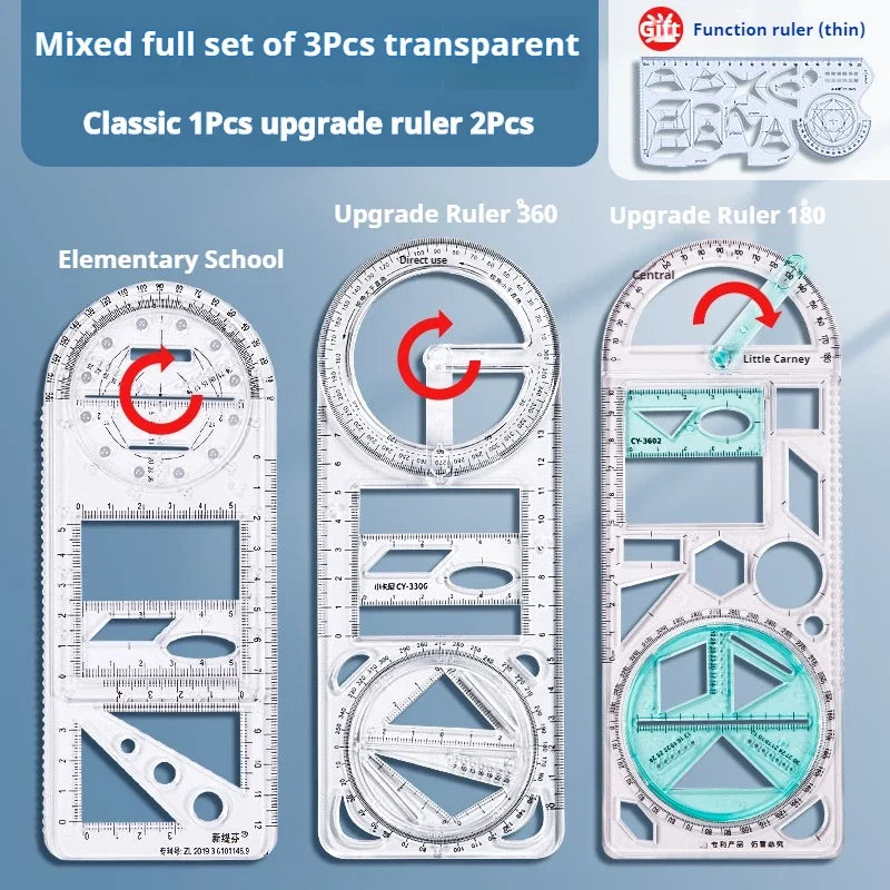 Multifunctional Geometric Function Ruler Set