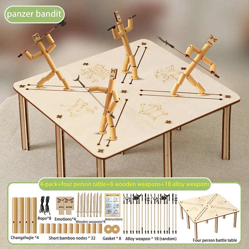 DIY Small Bamboo Man Two Player Battle Fun Interactive Party Games