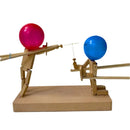 Balloon Bamboo Man Battle Wooden Fighter Game for 2 Players Kids
