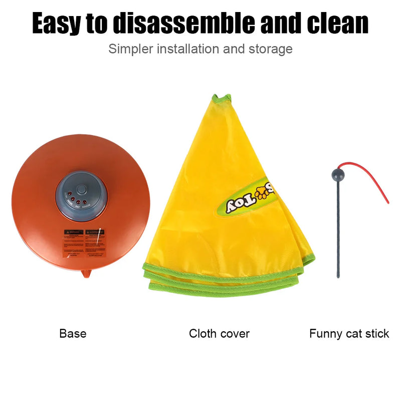 Mouse Fabric Moving Feather Interactive Pet Toy For Cat