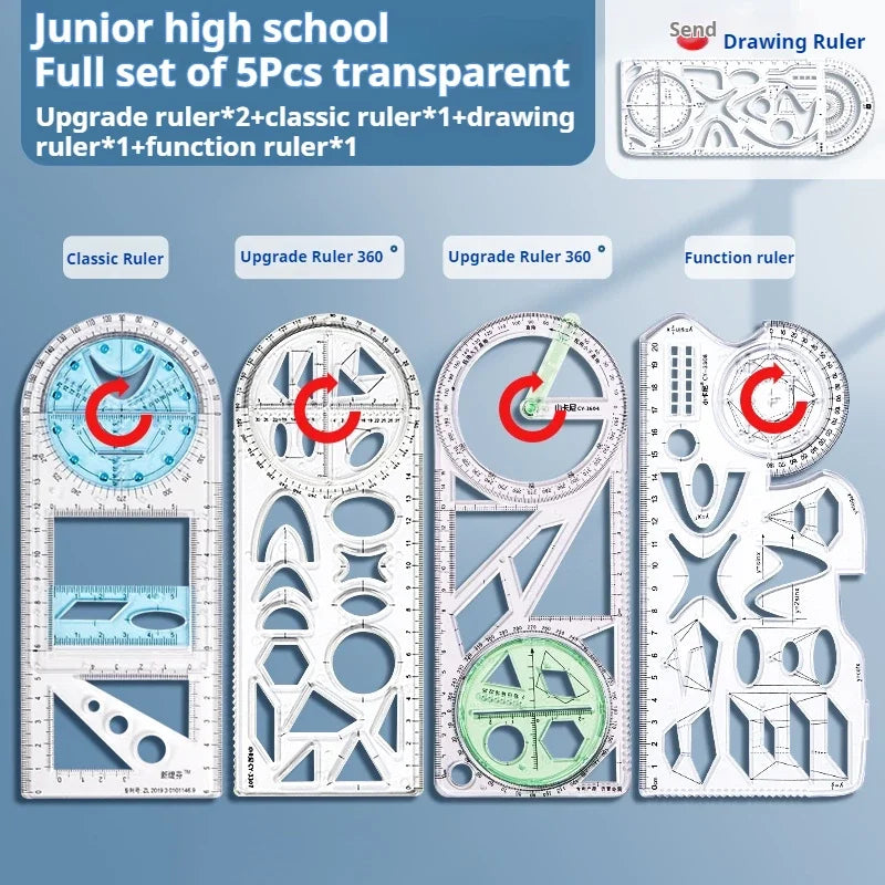 Multifunctional Geometric Function Ruler Set