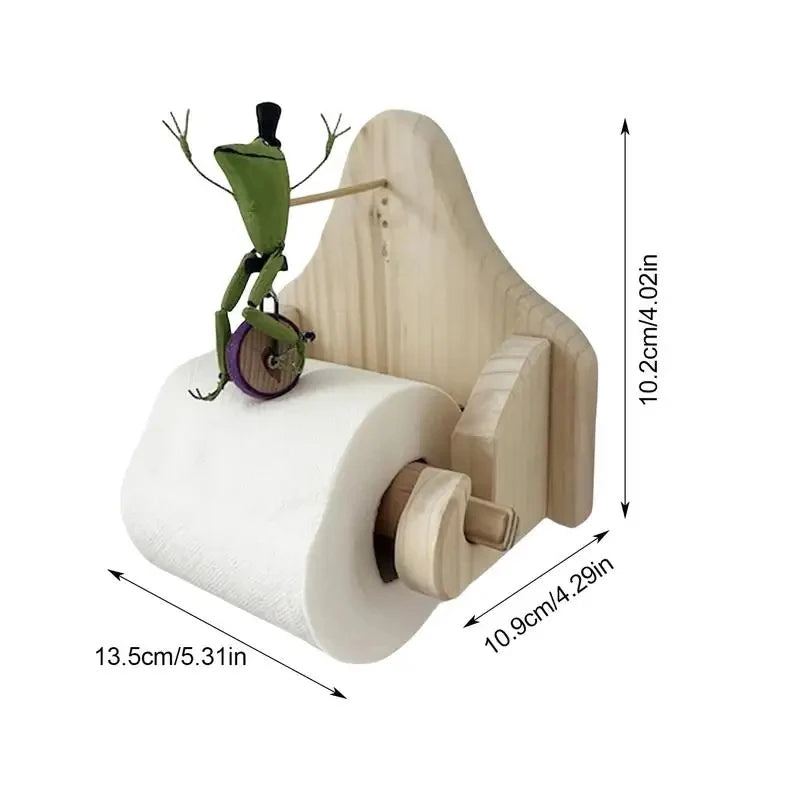 Creative Frog Riding Bicycle Toilet Paper Holder