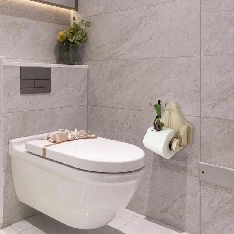 Creative Frog Riding Bicycle Toilet Paper Holder