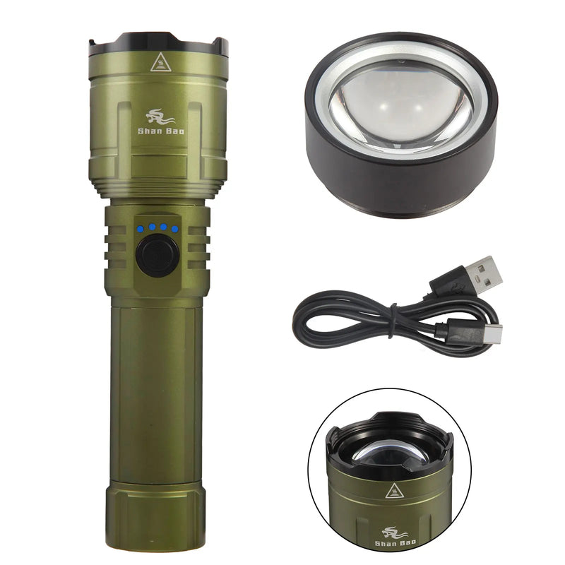 Shan bao 3000LM Outdoor Zoom Waterproof Flashlight