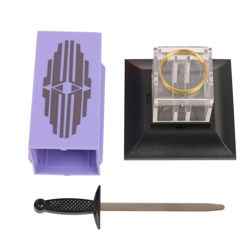 Sword Through Ring Sealed by a Box Close up Magic Toy