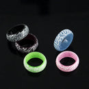 Fashion Colorful  Luminous Leopard Print Resin Crack Rings