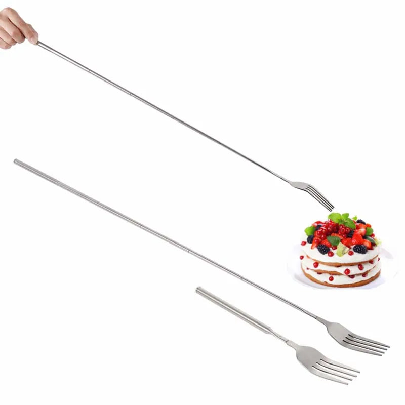 Silver Stainless Telescopic Extendable Fork