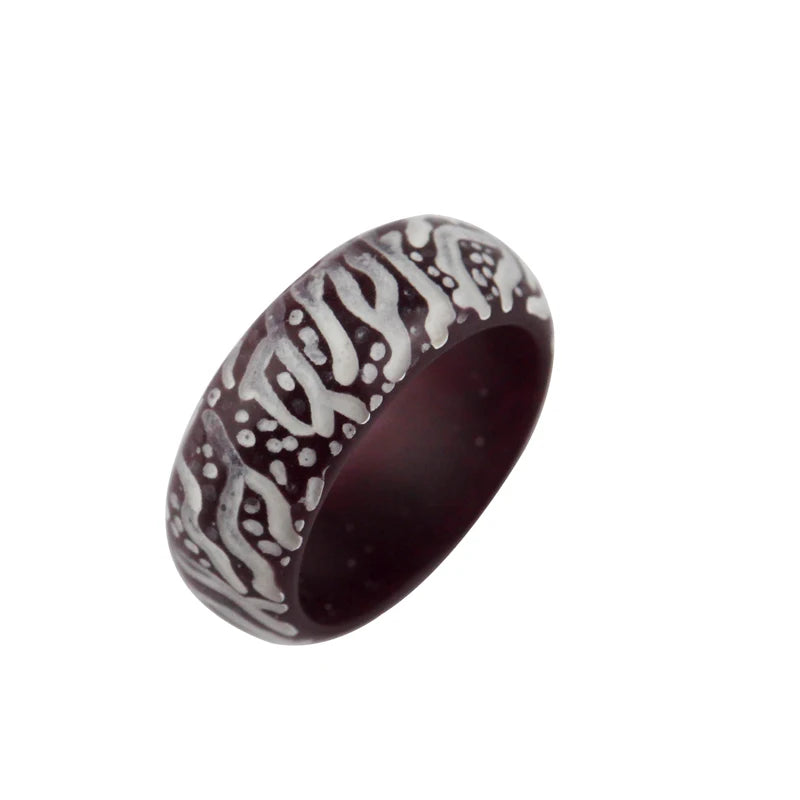 Fashion Colorful  Luminous Leopard Print Resin Crack Rings