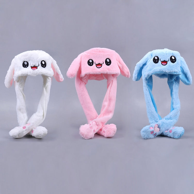1PC Rabbit Hat Plush Can Moving Bunny Ears Hat For Kids